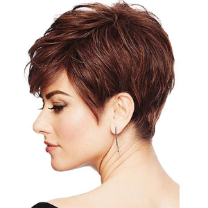 Pixie Cut Wig Short Wigs with Bangs Fiber & Remy Human Hair Wig - Wigtrends