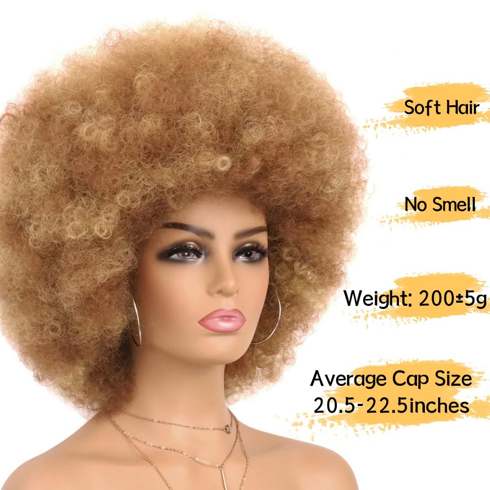 70s Dark Grey Afro Curly Wigs Synthetic Hair - Wigtrends