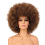 70s Dark Grey Afro Curly Wigs Synthetic Hair - Wigtrends