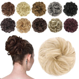 Hair Bun Hair Pieces Elastic Wavy Curly Hair Bun Scrunchies Extensions Synthetic Chignon Hairpieces