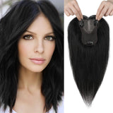 Real Human Hair Topper10 inch Women for Thinning Hair Swiss Base Hairpiece - Wigtrends