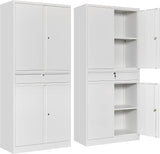SISESOL Metal Storage Cabinet with Wheels,75 inch Tall Rolling Garage Storage Cabinet with Lock,Black Metal Cabinets with Wheels and Shelves,Deep Heavy Duty Tool Locker for Garage,Home,Office,Shop