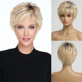 Pixie Cut Human Hair Wigs for Women Pretty Short Gray Wigs for Women Natural Realistic - Wigtrends