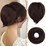 Hair Bun Ponytail Extension Straight Human Hairpiece Fully Short Wigs