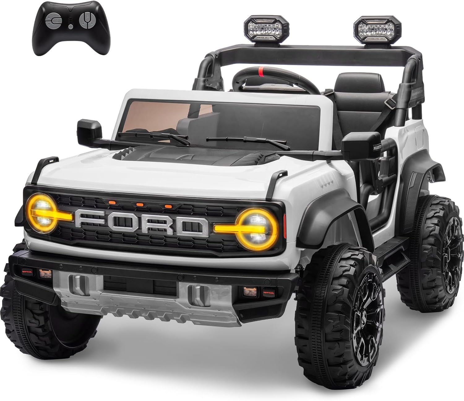 ENYOPRO Licensed Ford Bronco Raptor 2 Seater Ride On Car Truck Toy Blue