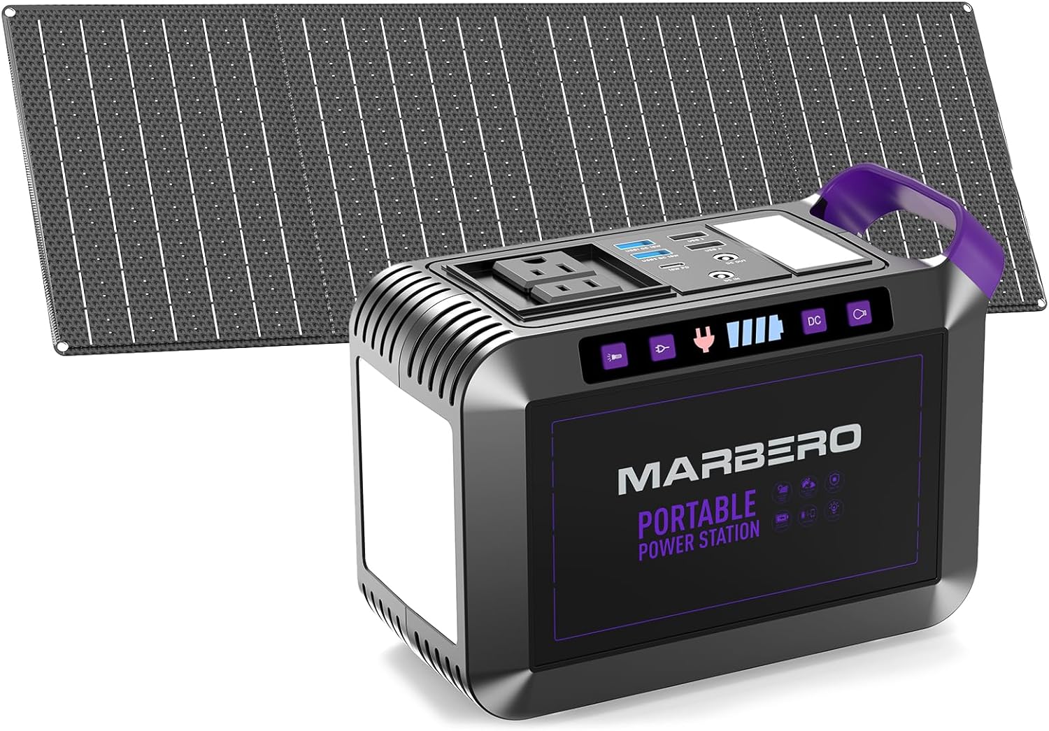 MARBERO Portable Power Station 88Wh Camping Lithium Battery Solar Generator Fast Charging with AC Outlet 120W Peak Power Bank(Solar Panel Optional) for Home Backup Outdoor Emergency RV Van Hunting