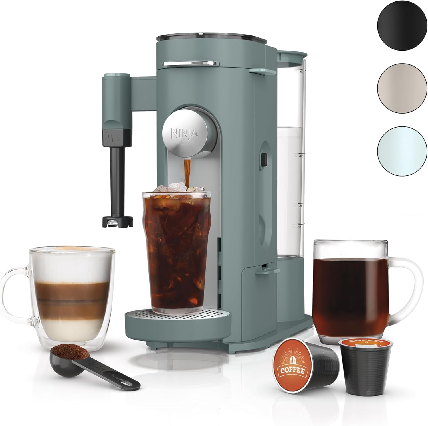 Ninja | Coffee Maker | Single Serve |Brew with Coffee Pods & Grounds| Compatible with K-Cup Coffee Pods | 4 Brew Styles, up to 24oz Cup Sizes & 56oz Removable Reservoir | Black | PB051