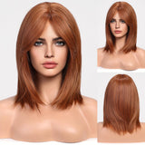 12 Inch Blonde to White Bob Wigs with Bangs Ombre to Blonde Hair Synthetic