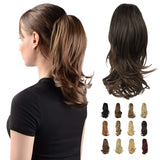 13" Ponytail Extension Long Clip in Claw Hair Extension Human Hair Wig piece