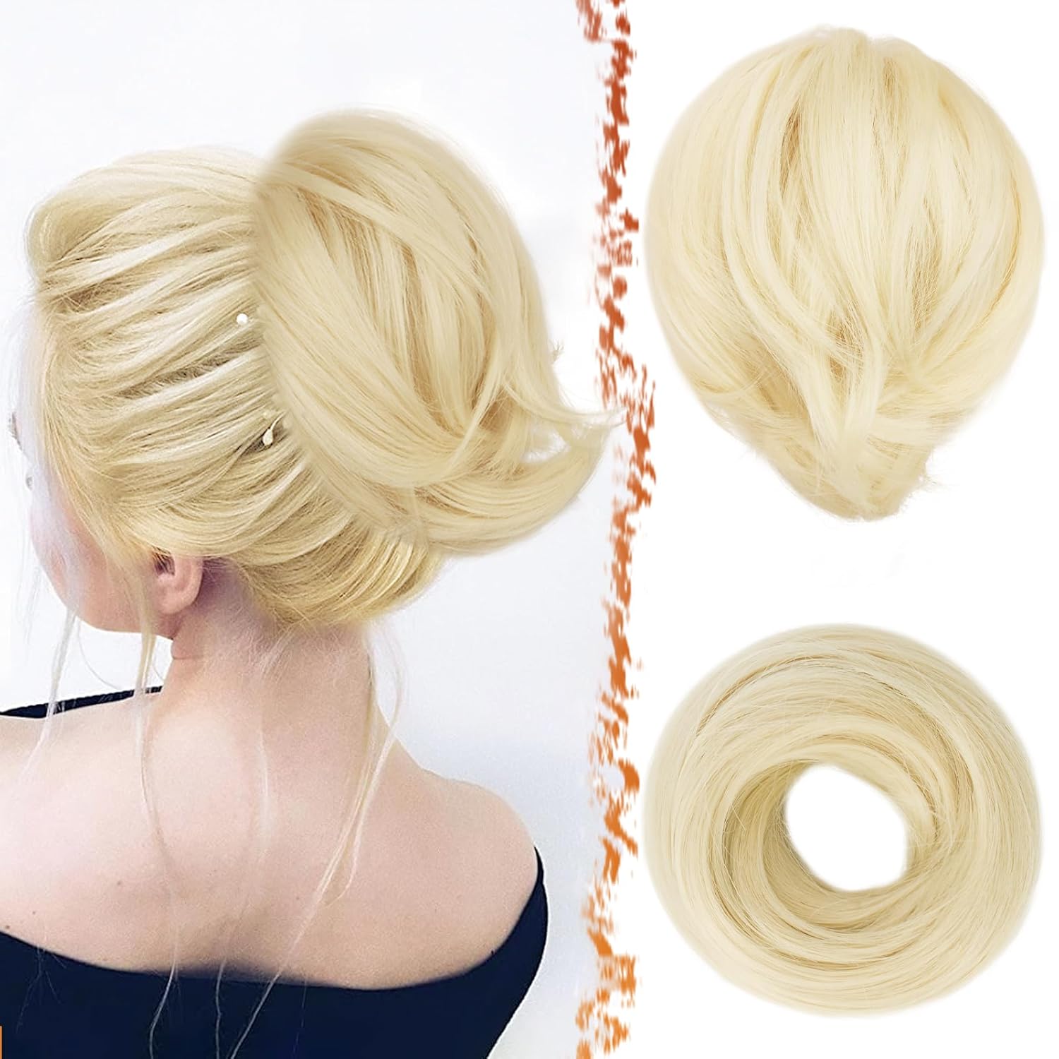 Hair Bun Ponytail Extension Straight Synthetic Hairpiece Fully Short Ponytail