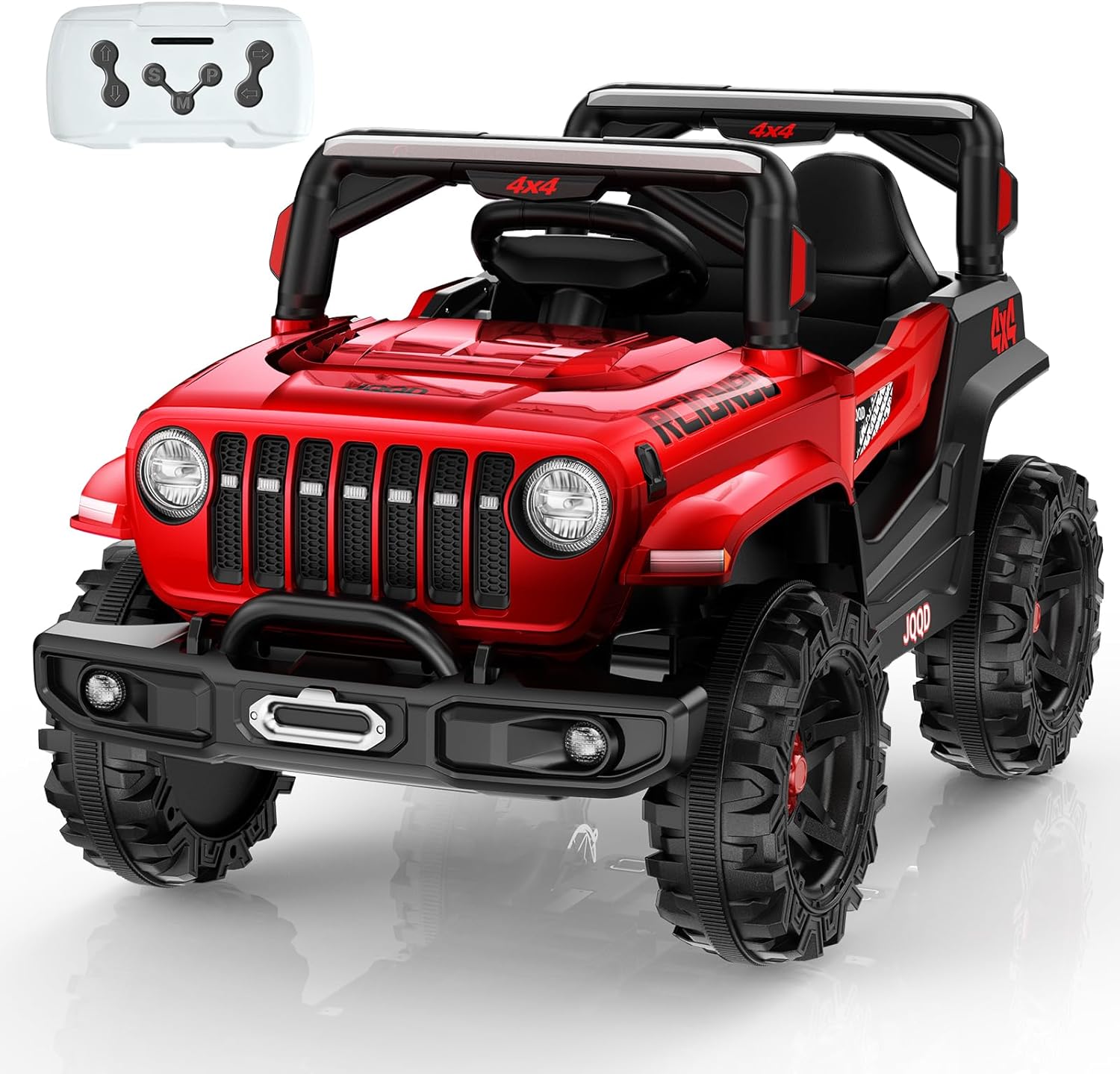 SEALIGHT 12V Kids Ride On Truck Car w/Parent Remote Control, 4 * 380W Motors, 3 Speeds, Emergency Braking, LED Lights, Music & Horn, Kids Electric Vehicles for Boy Girl Gift