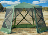 EVER ADVANCED Pop up Screen House Tent for Camping 11.5 x 9.8 ft, Instant Screened Gazebo Canopy with Netting, Portable Shelter Enclosure for Outdoor, Backyard, Khaki