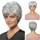 Pixie Cut Wigs Short Stylish Fluffy Layer Wig Brown Mix Blonde Wig Short Human Hair Wigs