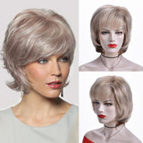 Short Gray Curly Wigs for White Women Curly Grey Hair Wig