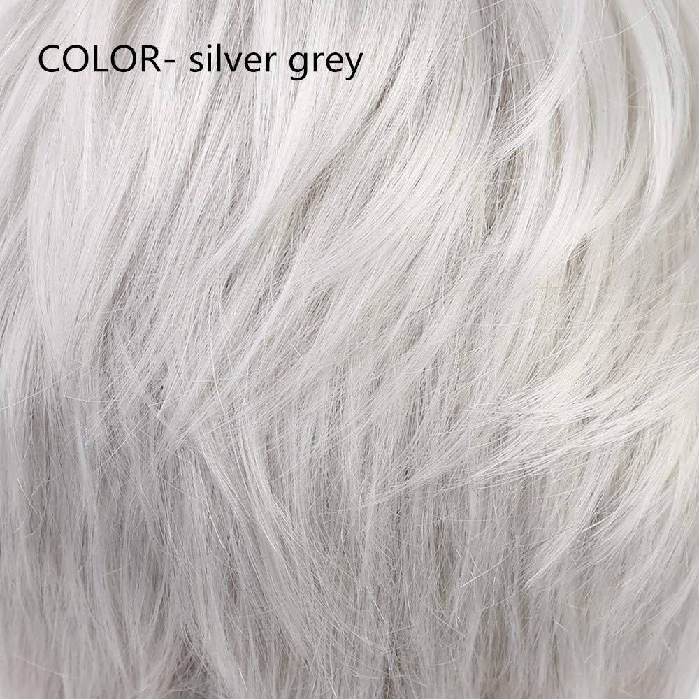 Short Grey Human Hair Wigs for Women Natural Pixie Cut Wig Daily Hair - Wigtrends