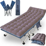 2 Pack Camping Cot with Mattress Comfortable Cot Bed Folding Cot Heavy Duty Cots for Sleeping with Carry Bag for Adults Kids Guest Bed Outdoor Indoor Home