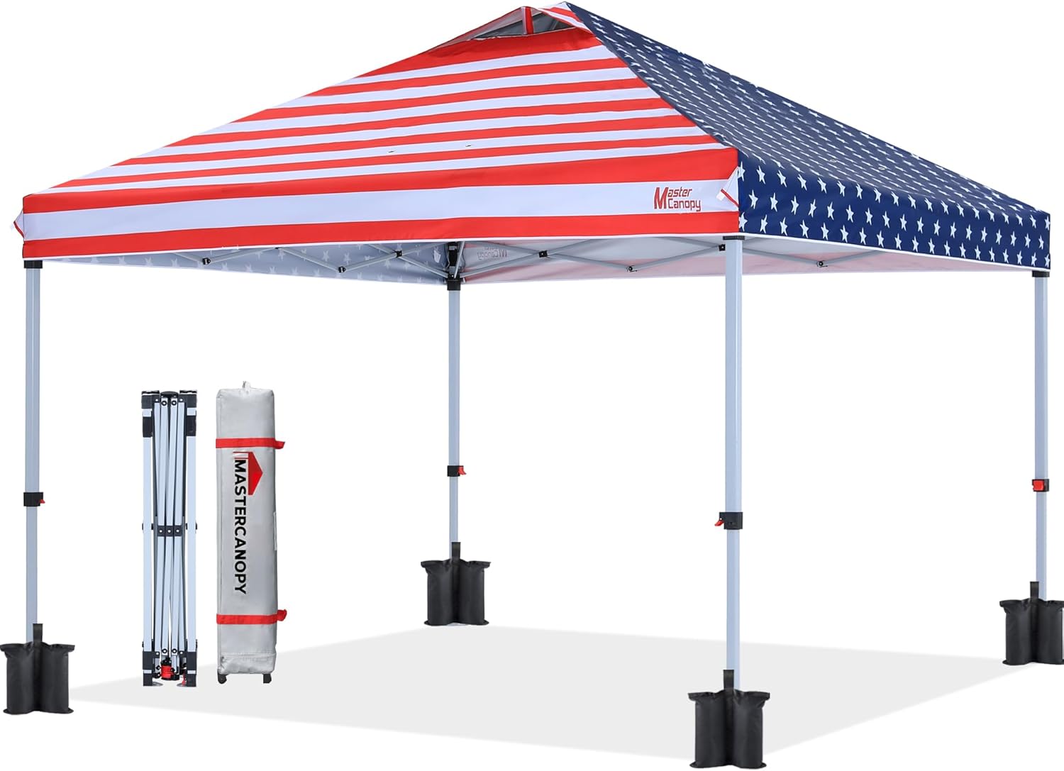 MASTERCANOPY Durable Pop-up Canopy Tent with Roller Bag (10x10, Black)