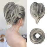 Hair Bun Ponytail Extension Straight Synthetic Hairpiece Fully Short Ponytail