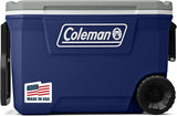 Coleman Classic Series Insulated Portable Rolling Cooler with Wheels, Leak-Resistant Outdoor Hard Cooler Keeps Ice up to 5 Days, 100-Quart