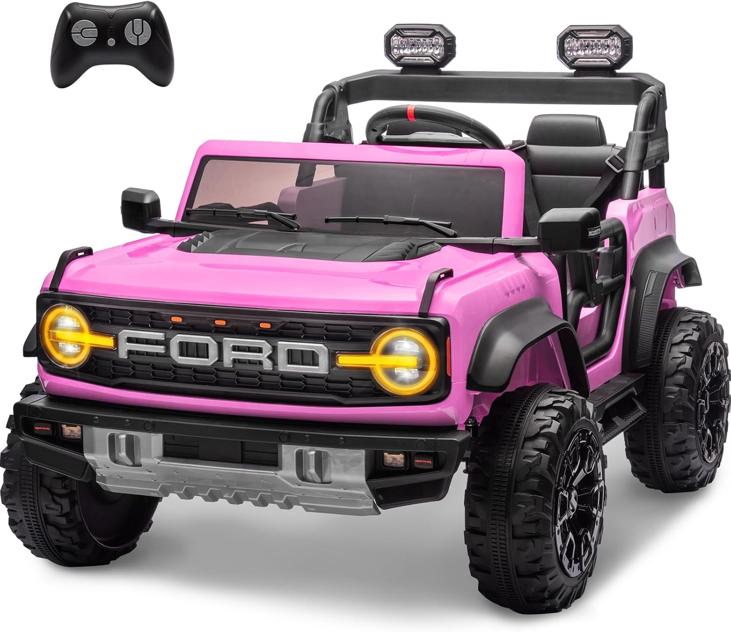 ENYOPRO Licensed Ford Bronco Raptor 2 Seater Ride On Car Truck Toy Blue
