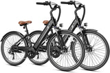 Jasion YC1/ST 26" Electric Bike, 750W Peak Motor, Step-Through Ebike for Adults, 360WH Removable Battery, Up to 40miles, Max 23MPH Urban Commuter E-Bike, 7 Speeds & Front Suspension