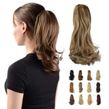 13" Ponytail Extension Long Clip in Claw Hair Extension Human Hair Wig piece