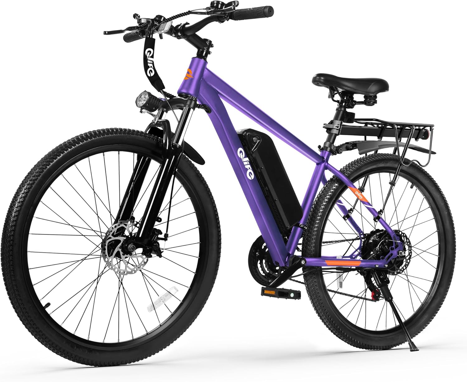Qlife Racer Electric Bike for Adults - 21-Speed Mountain Lightweight Ebike with Peak 750W 22MPH Brushless Motor, 375Wh Removable Battery, 26X2.1 Tire Step Over E-MTB, Up to 40 Miles