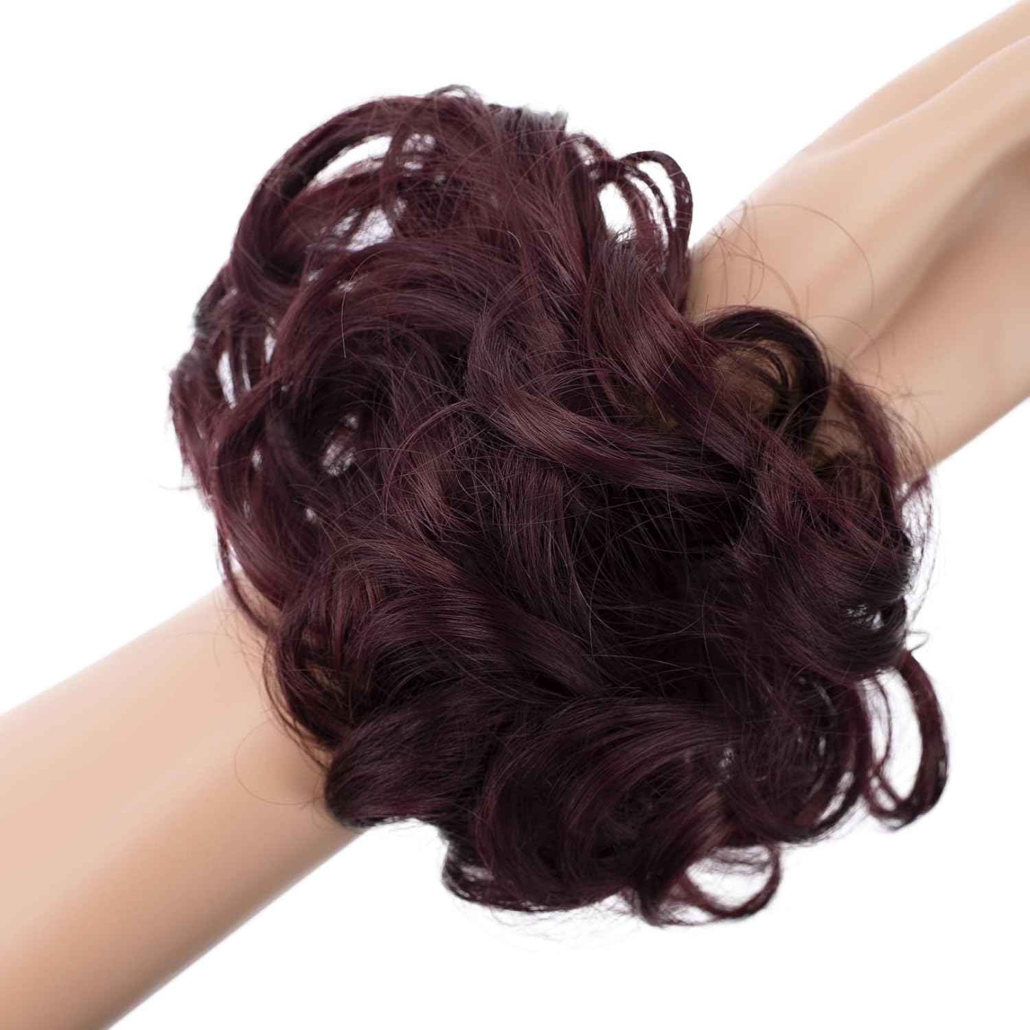 Messy Scrunchie Bun Voluminous Wavy Hairpiece Heat-resistant Synthetic Fibres Blond Mix