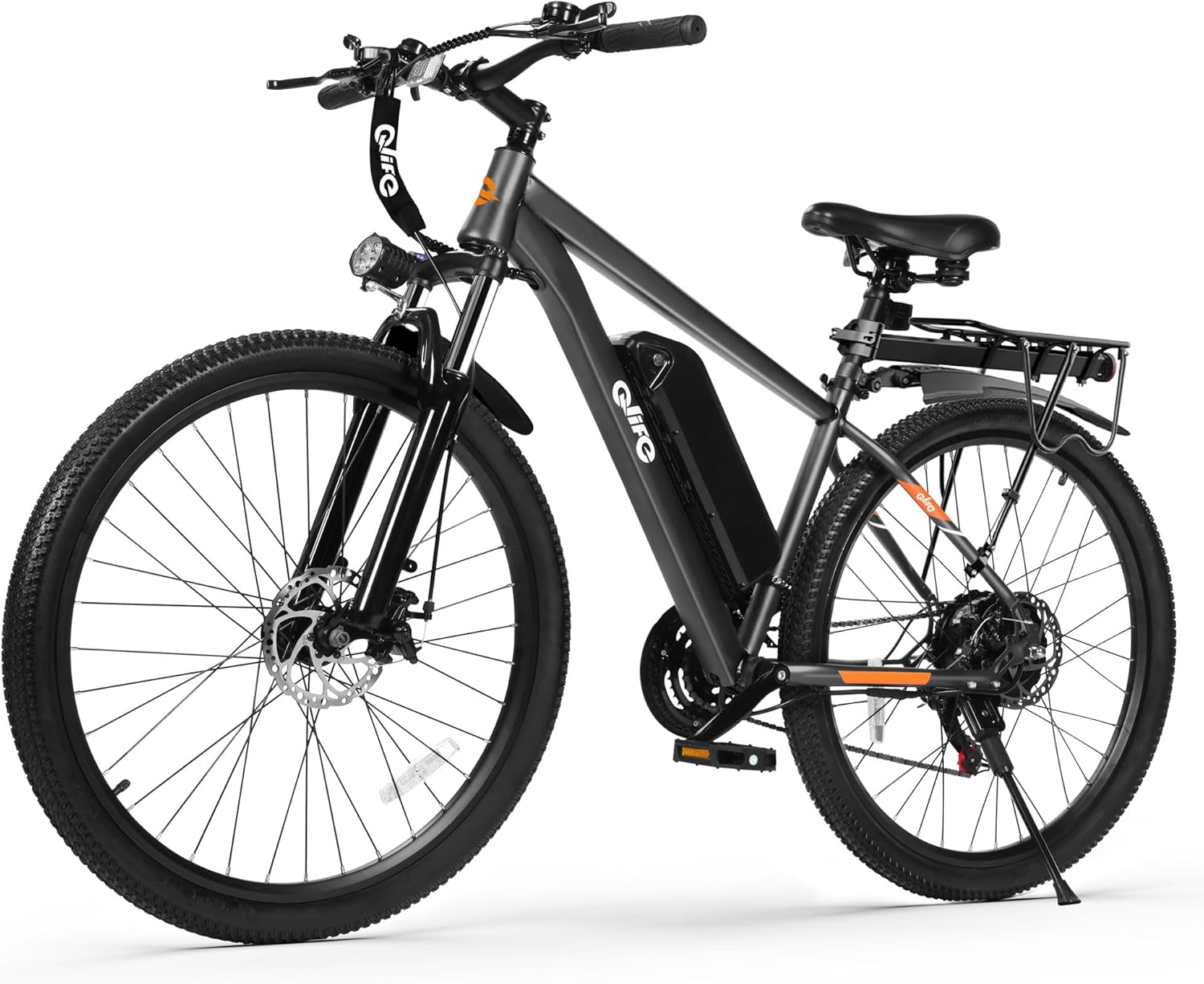 Qlife Racer Electric Bike for Adults - 21-Speed Mountain Ebike with Peak 1200W 28MPH Brushless Motor, 48V10.4Ah Removable Battery, 27.5X2.1 Tire Step Over E-MTB, Up to 50 Miles(PAS1), E Bikes