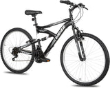WEIZE Mountain Bike, 26 27.5 inch Outdoor Hybrid Bikes,18-Speed/High-Carbon Steel/Dual Full Suspension, Adjustable Ergonomic Seat for Men Women Adult, MTB Bicycle with Suspension Fork,Sleek Colors