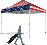 Crown Shades 10x10 Pop Up Canopy - Beach Tent with One Push Setup - Outdoor Sun Shade for Events, Parties, Camping - Gazebo with STO-N-Go Cover Bag, Silver Coated Top, 3 Height& 4 Sand Bags, Sky Blue