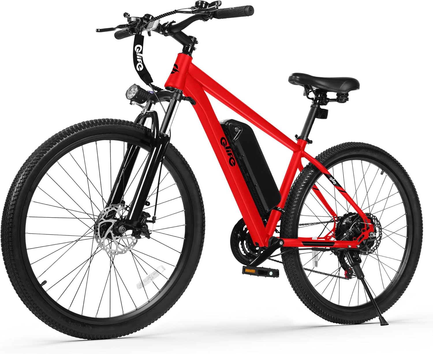 Qlife Racer Electric Bike for Adults - 21-Speed Mountain Lightweight Ebike with Peak 750W 22MPH Brushless Motor, 375Wh Removable Battery, 26X2.1 Tire Step Over E-MTB, Up to 40 Miles