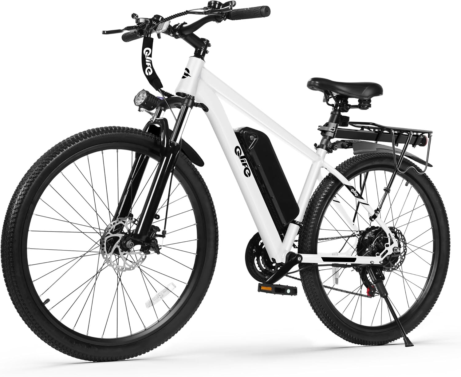 Qlife Racer Electric Bike for Adults - 21-Speed Mountain Ebike with Peak 1200W 28MPH Brushless Motor, 48V10.4Ah Removable Battery, 27.5X2.1 Tire Step Over E-MTB, Up to 50 Miles(PAS1), E Bikes