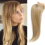 Hair Topper with Bangs Hair Clip 360° 3D Cover Hair Toppers Hair Pieces for Women with Thinning Hair