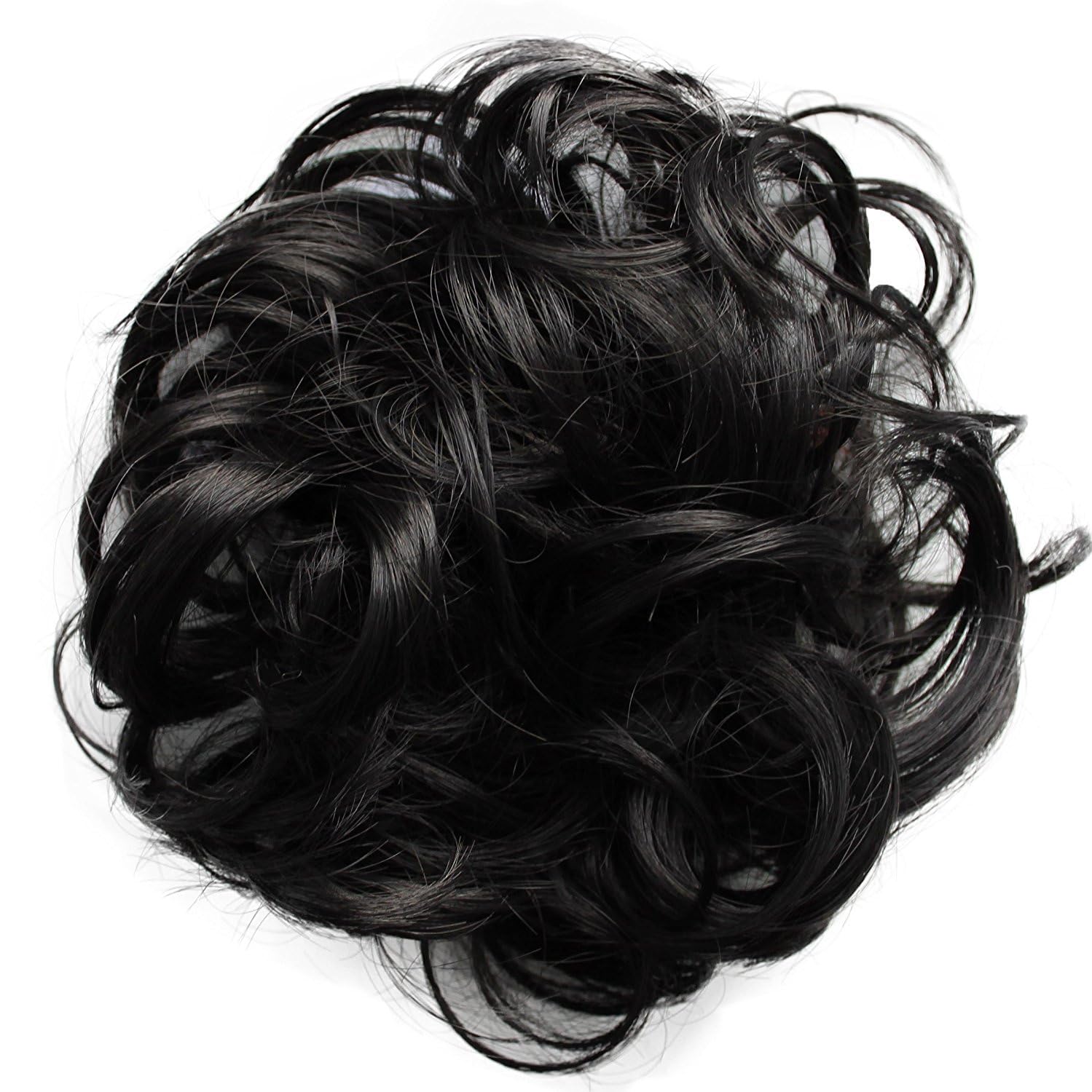 Messy Scrunchie Bun Voluminous Wavy Hairpiece Heat-resistant Synthetic Fibres Blond Mix