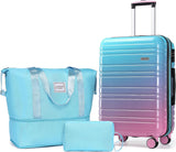 6-piece luggage set, expandable hardshell suitcase set with spinner wheels, lightweight rolling luggage set