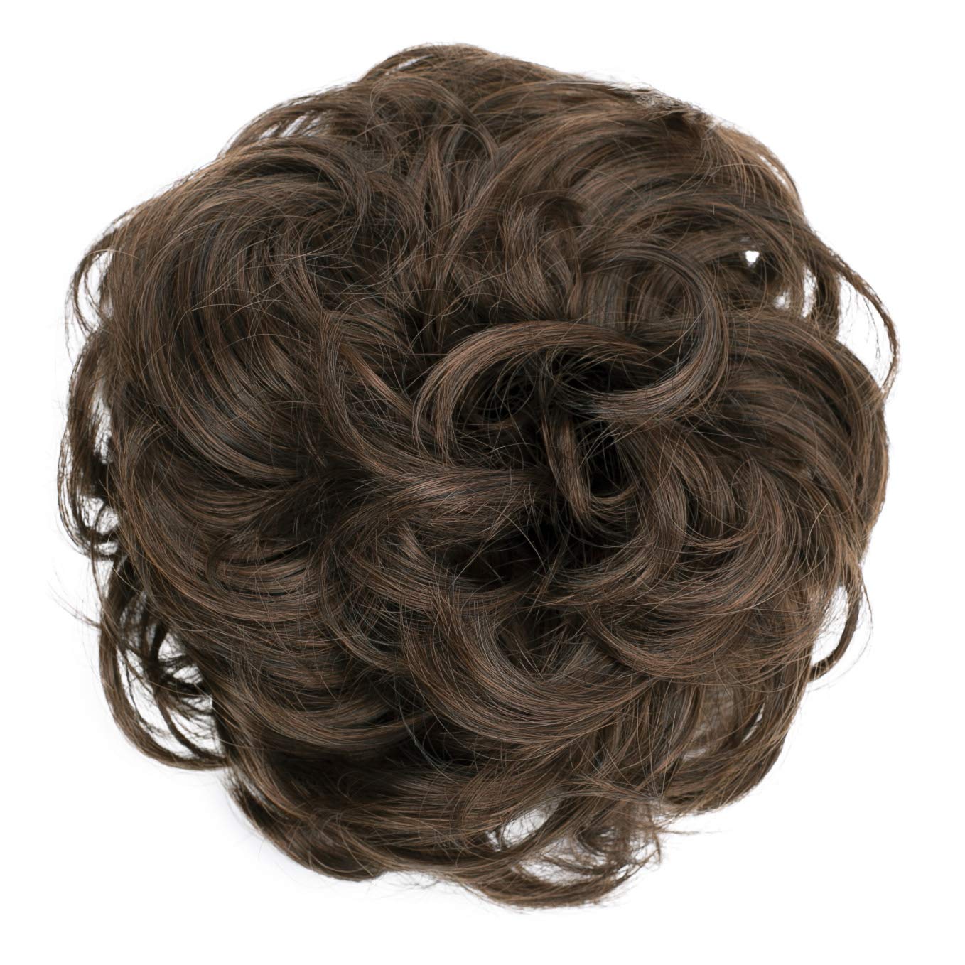 Messy Scrunchie Bun Voluminous Wavy Hairpiece Heat-resistant Synthetic Fibres Blond Mix