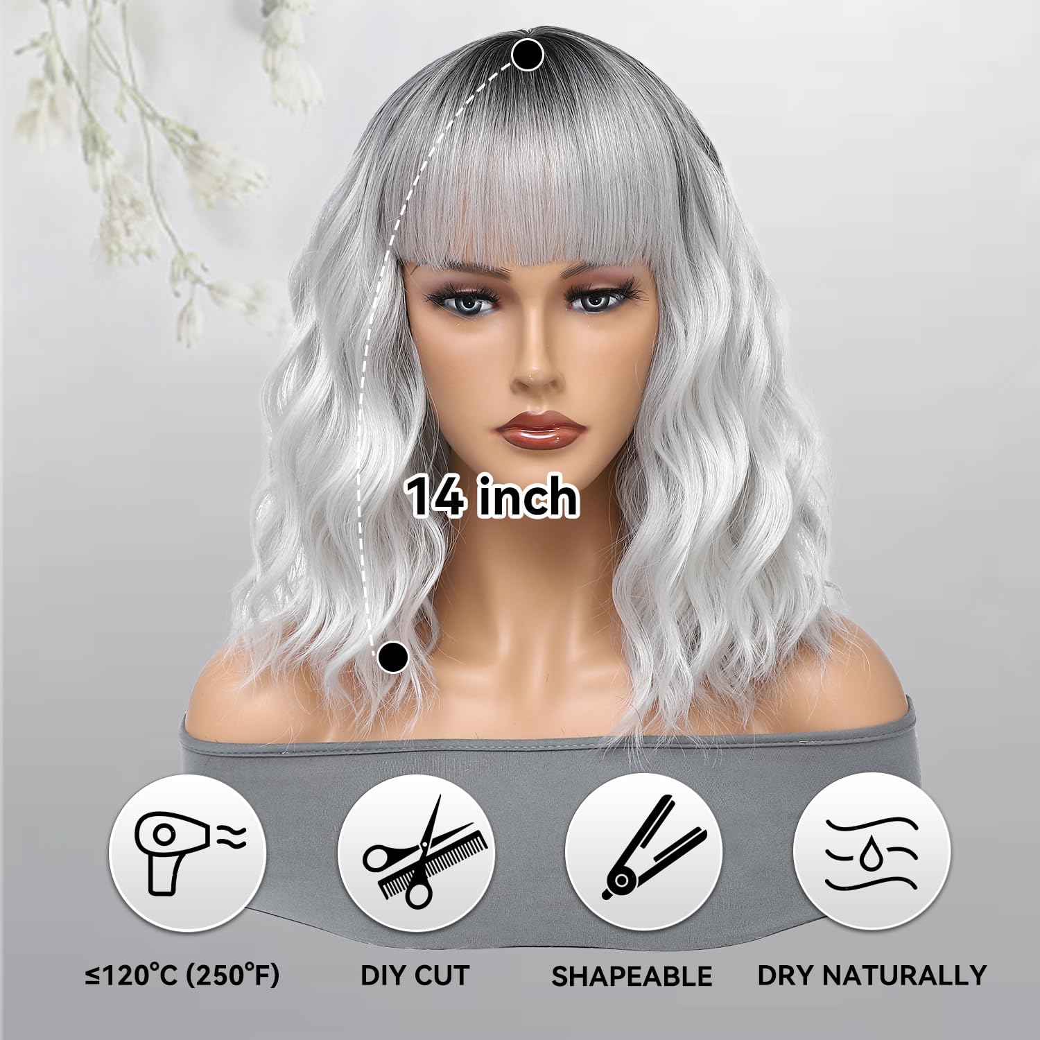 Blonde Wig with Bangs Short Bob Wavy Wig Loose Curly Shoulder Length human hair lace wigs - Wigtrends