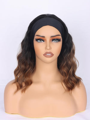 Silver Grey Wavy Headband Wig For Black Women Curly Half Wigs With Headband Attached Synthetic Wrap Wigs Turban Wigs For Women(Gray)… - Wigtrends