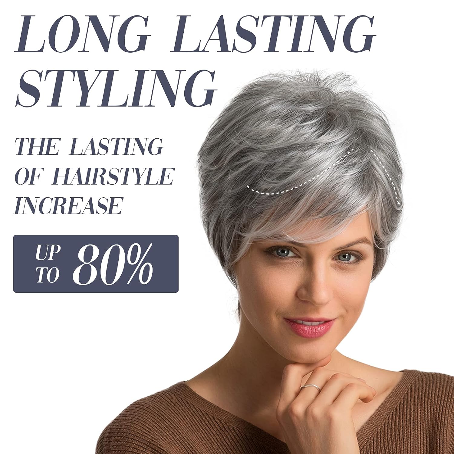 Short Grey Human Hair Wigs for Women Natural Pixie Cut Wig Daily Hair - Wigtrends