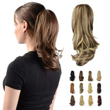 13" Ponytail Extension Long Clip in Claw Hair Extension Human Hair Wig piece