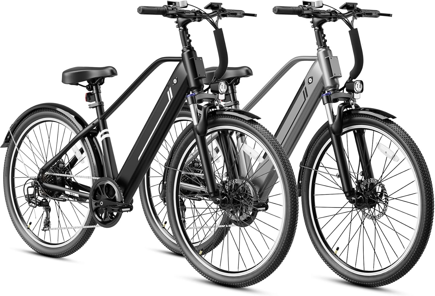 Jasion YC1/ST 26" Electric Bike, 750W Peak Motor, Step-Through Ebike for Adults, 360WH Removable Battery, Up to 40miles, Max 23MPH Urban Commuter E-Bike, 7 Speeds & Front Suspension