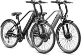 Jasion YC1/ST 26" Electric Bike, 750W Peak Motor, Step-Through Ebike for Adults, 360WH Removable Battery, Up to 40miles, Max 23MPH Urban Commuter E-Bike, 7 Speeds & Front Suspension