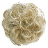 Messy Scrunchie Bun Voluminous Wavy Hairpiece Heat-resistant Synthetic Fibres Blond Mix