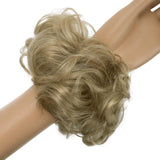 Messy Scrunchie Bun Voluminous Wavy Hairpiece Heat-resistant Synthetic Fibres Blond Mix