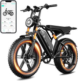 TST Electric Bike for Adults 1500W Peak 20" Fat Tire All-Terrain E-Bike 60/110 Miles 28MPH Electric Dirt Bike for Road Sand Mountain Snow - 48V 15/25AH Battery Powered Electric Motorcycle
