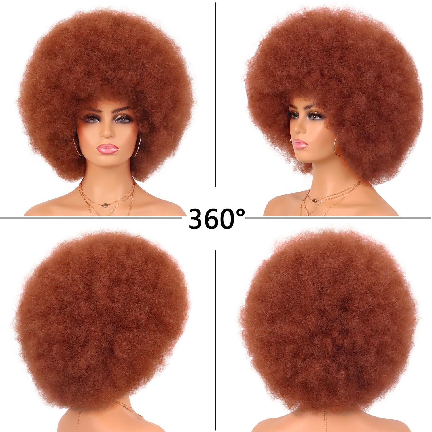 70s Dark Grey Afro Curly Wigs Synthetic Hair - Wigtrends