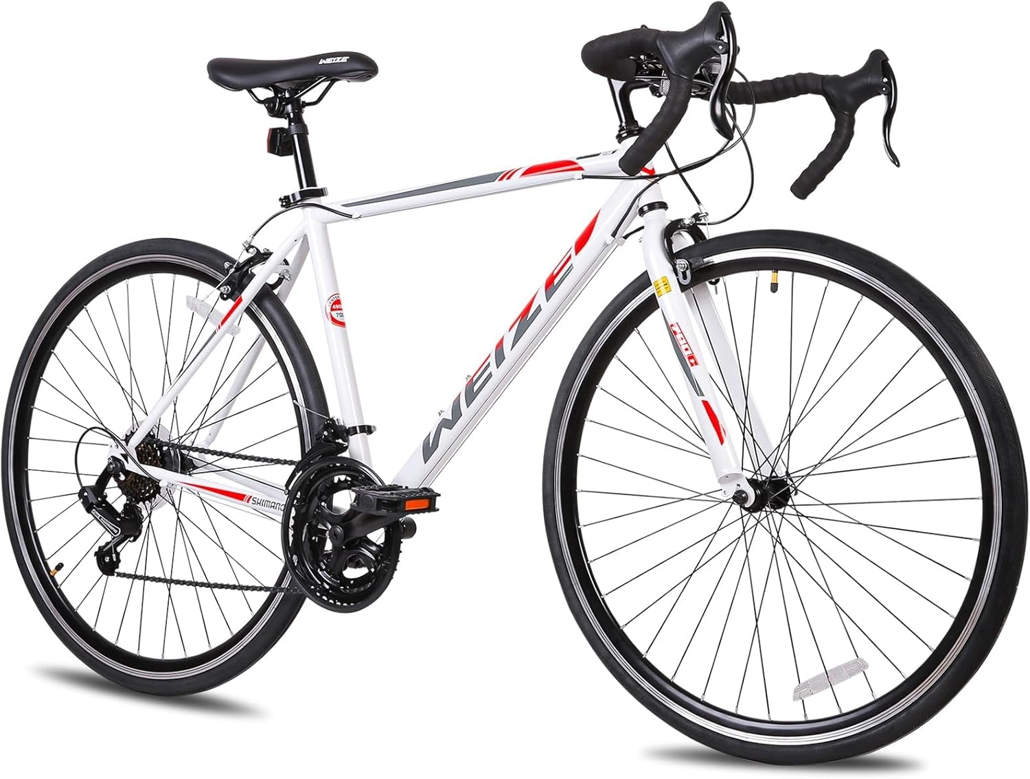 WEIZE Road Bike, 700C Wheel City Commuter Bicycle, Shimano 14 Speed Drop Bar, Racing Adult Bike with Caliper Brakes, High-Carbon Steel Hybrid Bikes