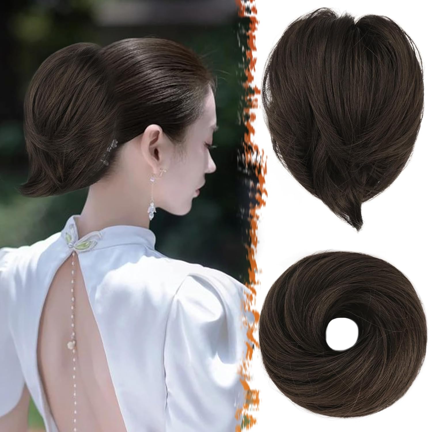 Hair Bun Ponytail Extension Straight Synthetic Hairpiece Fully Short Ponytail