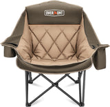 Overmont Oversized Double Camping Chair - 2 Person Comfort Couch Chair Loveseat for Adults - Heavy Duty Lawn Chairs with Cooling Bag&Wine Racks - Support 850LBS Blue